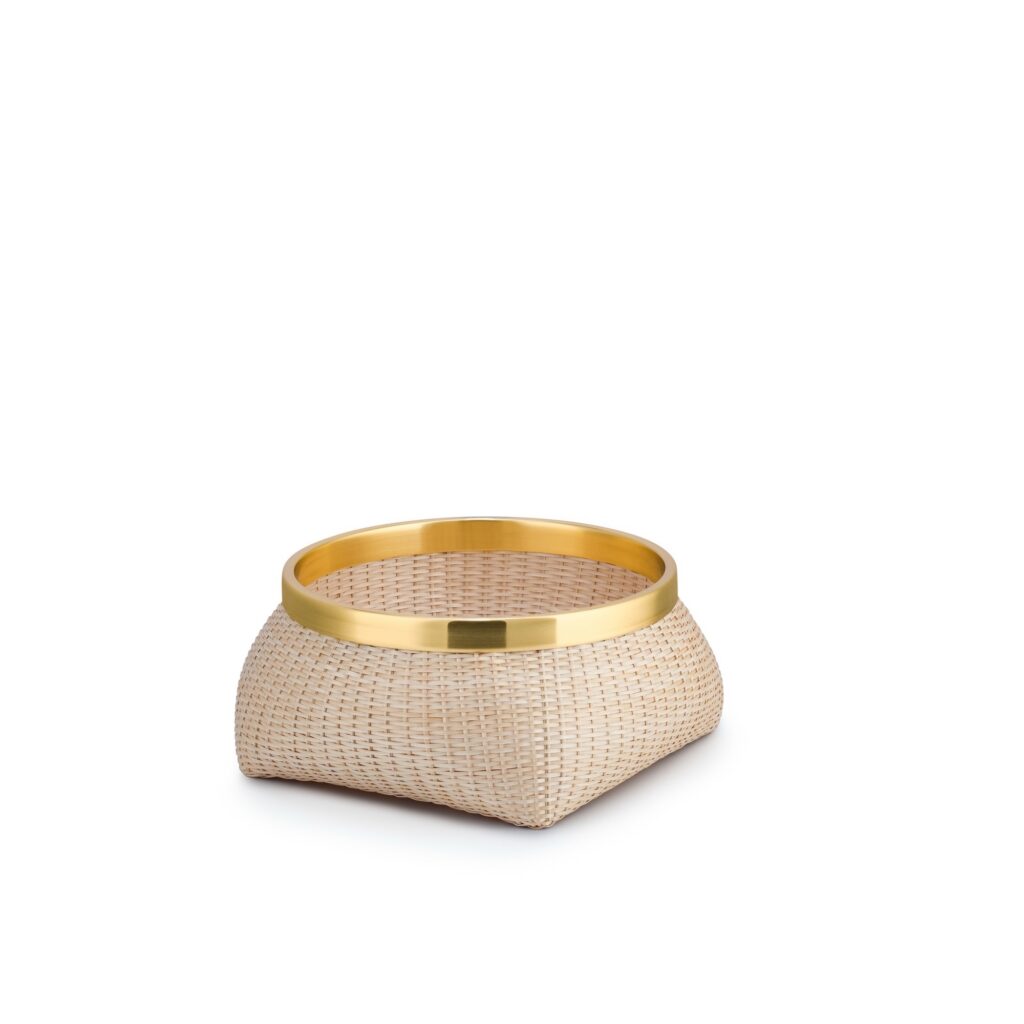 Ethnic short bamboo basket size S